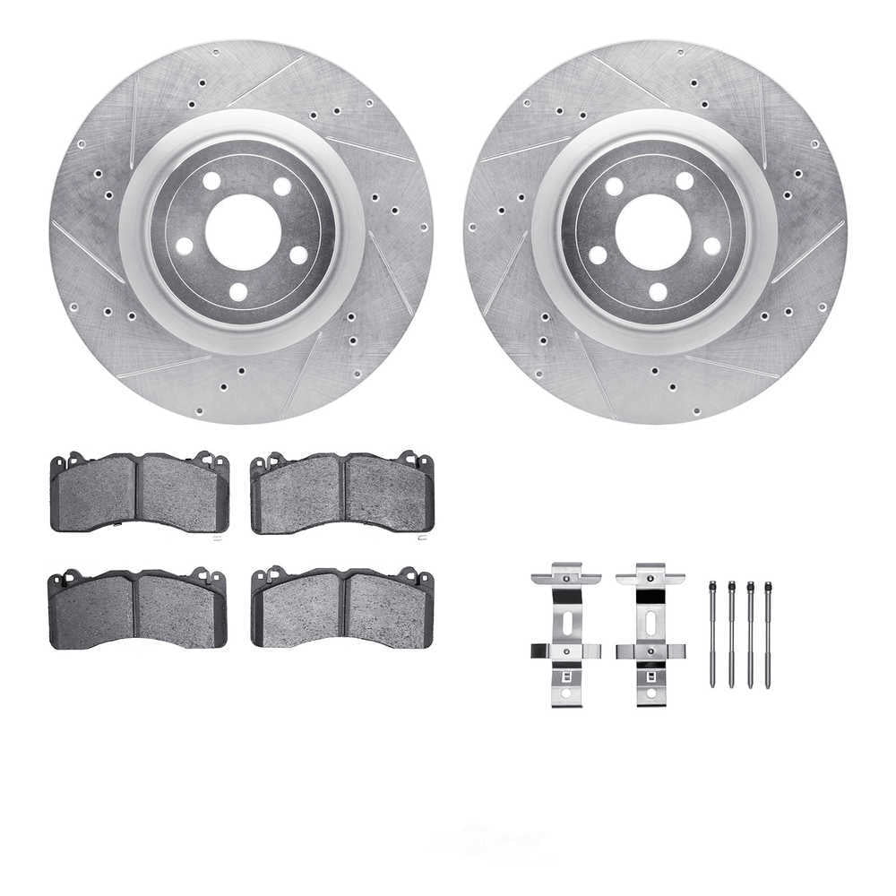 Dynamic Friction Company 7512-54085 DFC Rotors-Drilled and Slotted-Silver with 5000 Advanced Brake
