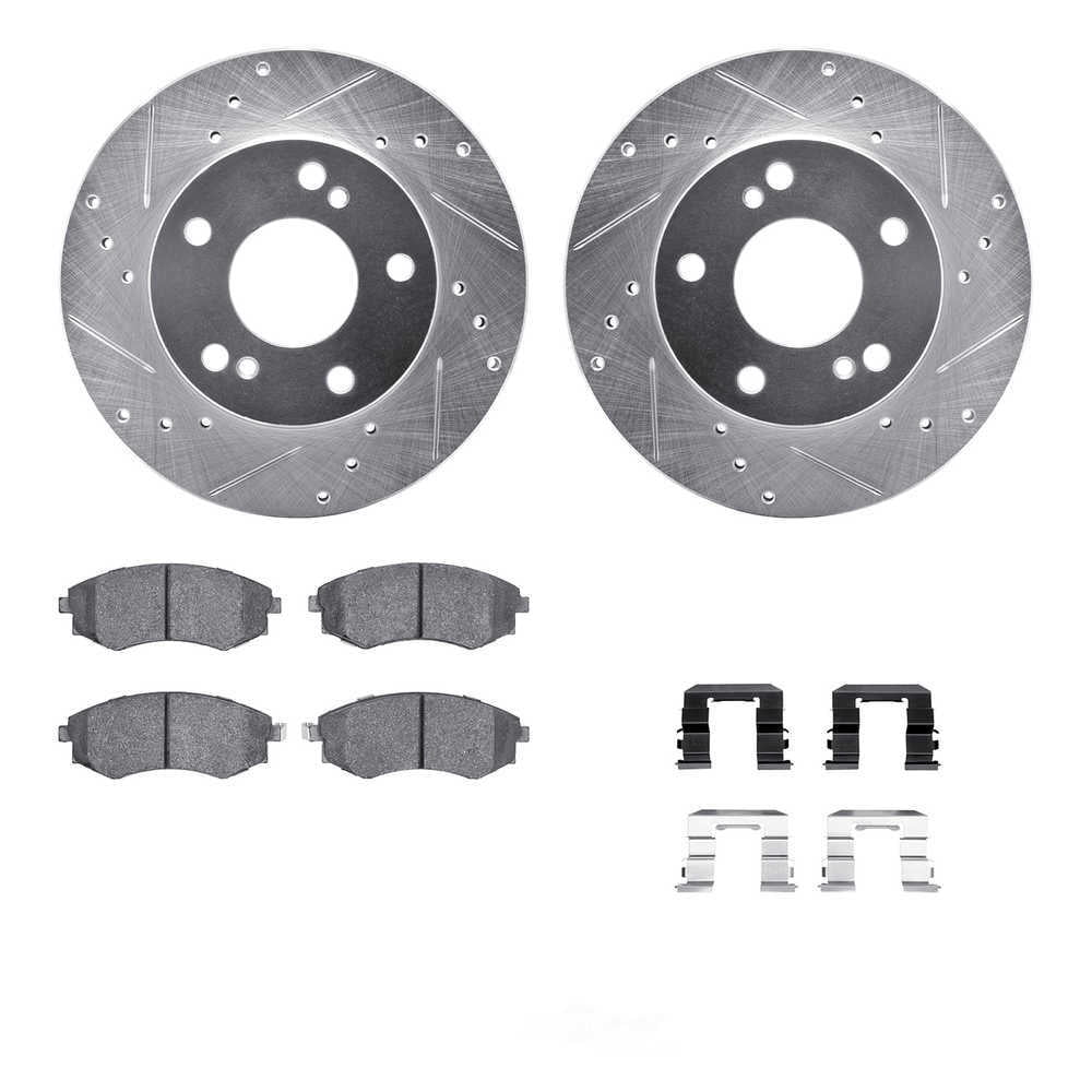 Dynamic Friction Company 7512-67051 DFC Rotors-Drilled and Slotted-Silver with 5000 Advanced Brake