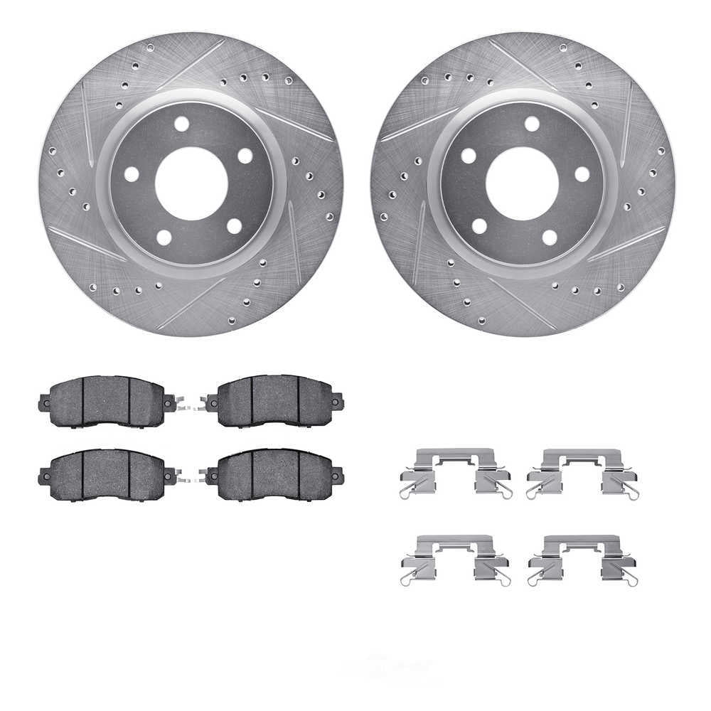 Dynamic Friction Company 7512-67073 DFC Rotors-Drilled and Slotted-Silver with 5000 Advanced Brake