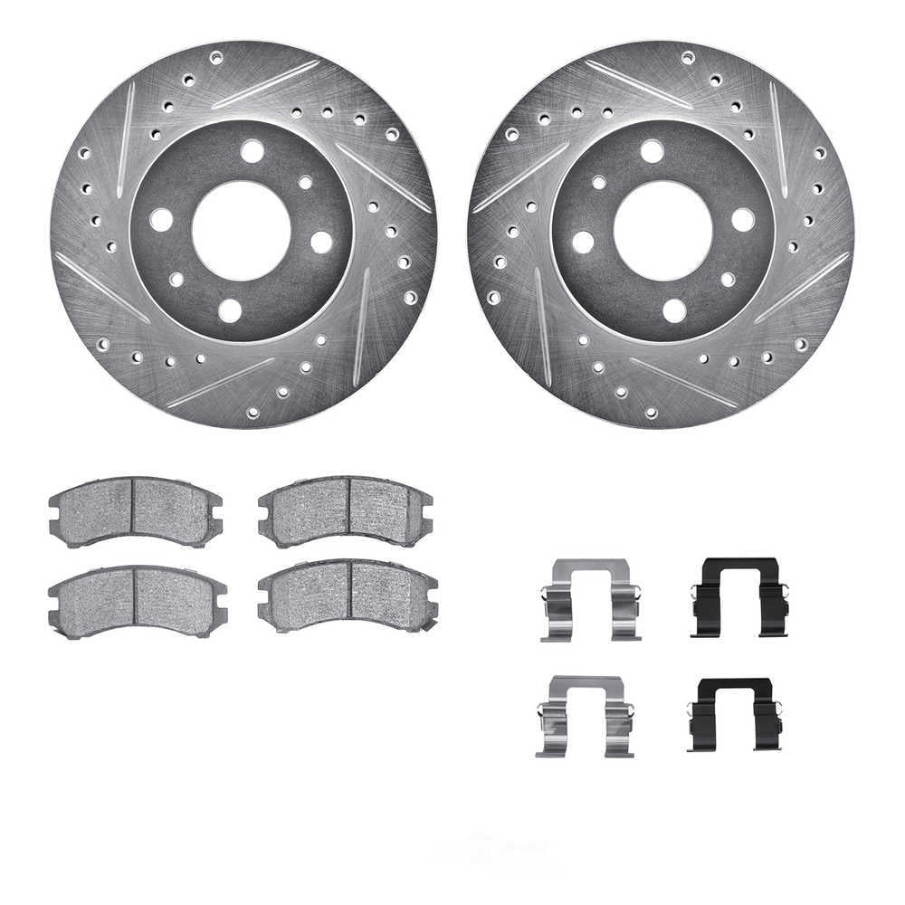 Dynamic Friction Company 7512-67151 DFC Rotors-Drilled and Slotted-Silver with 5000 Advanced Brake