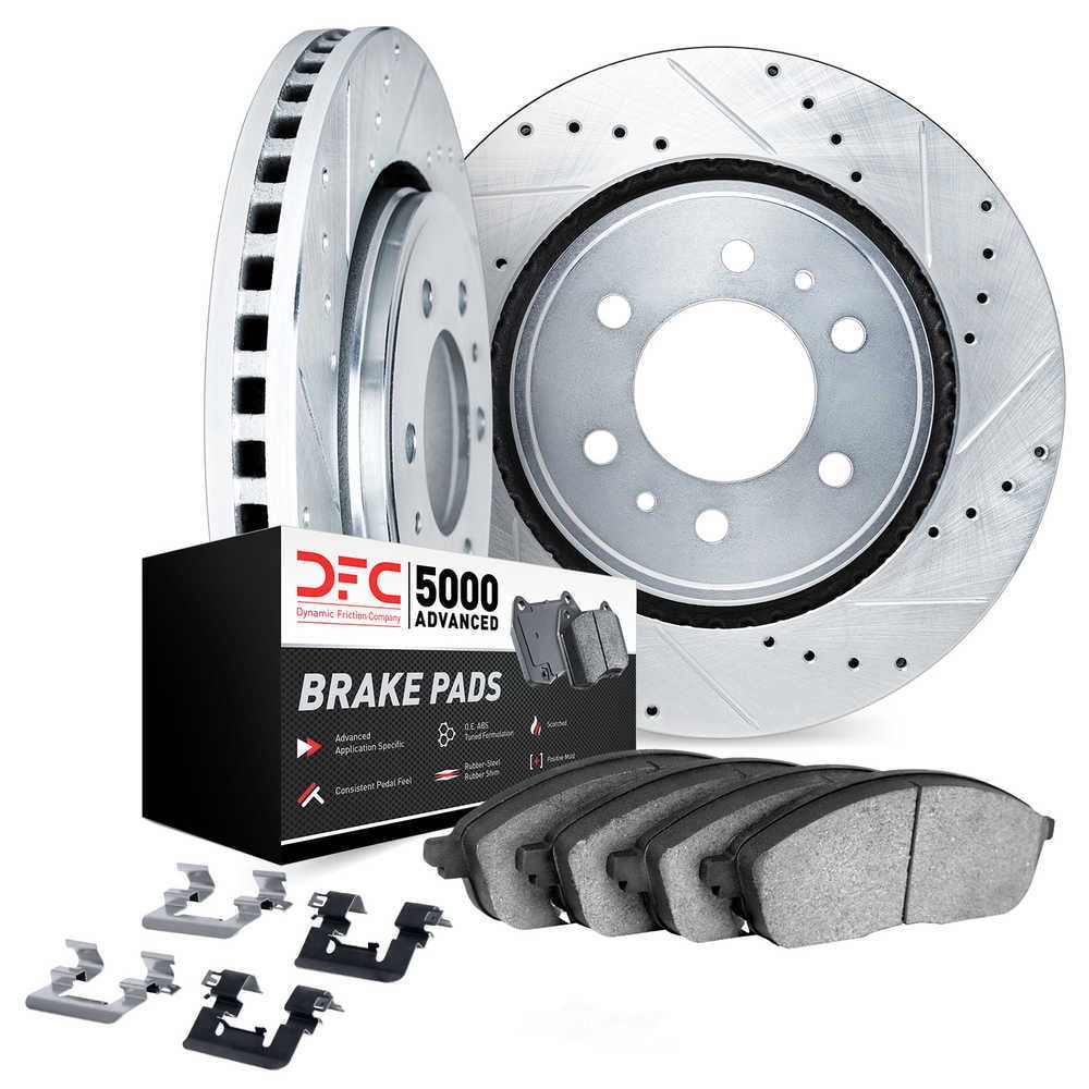 DFC 5000 Euro Ceramic Brake Pads and Hardware Kit - Archived 7512-68018 DFC Rotors-Drilled and