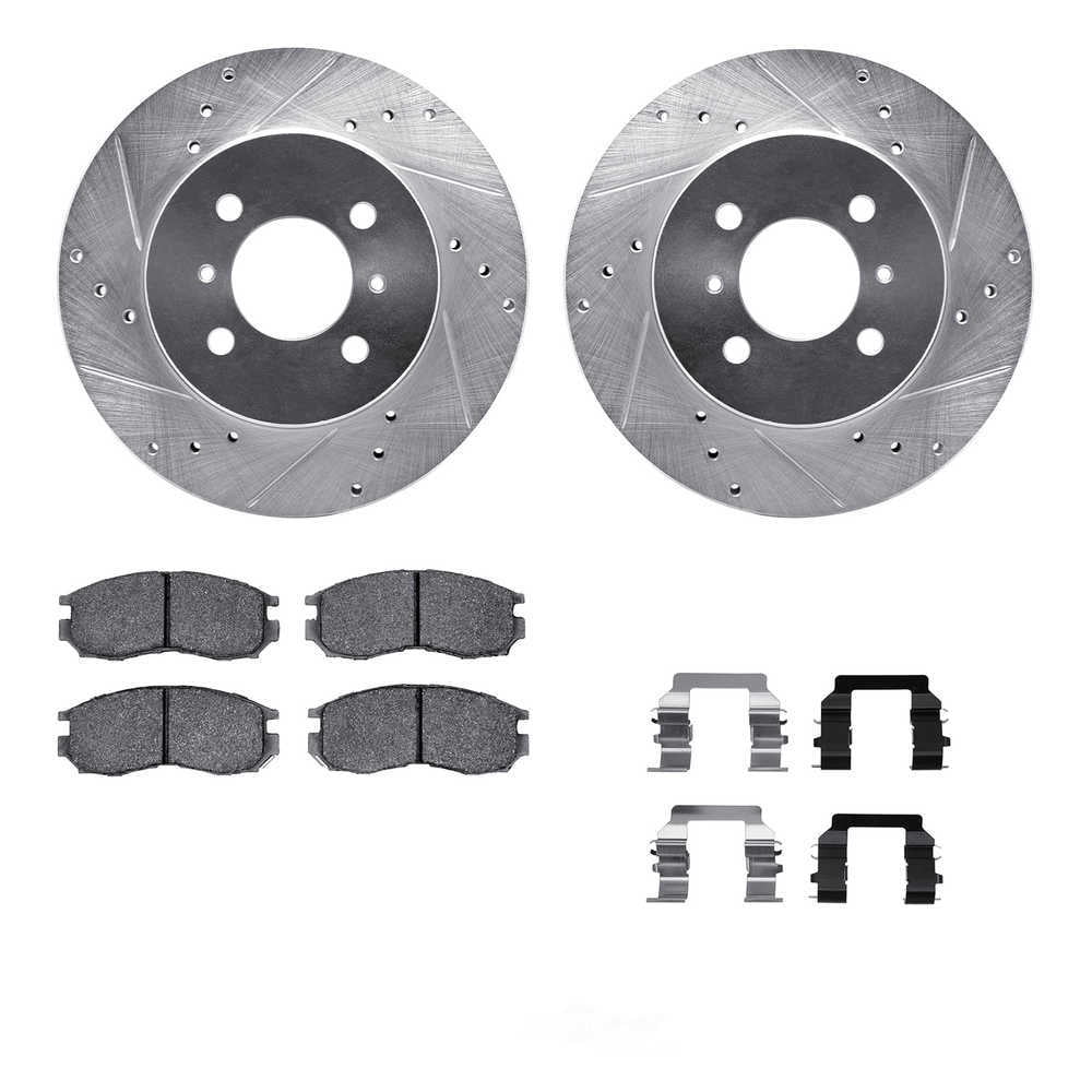 Dynamic Friction Company 7512-72054 DFC Rotors-Drilled and Slotted-Silver with 5000 Advanced Brake