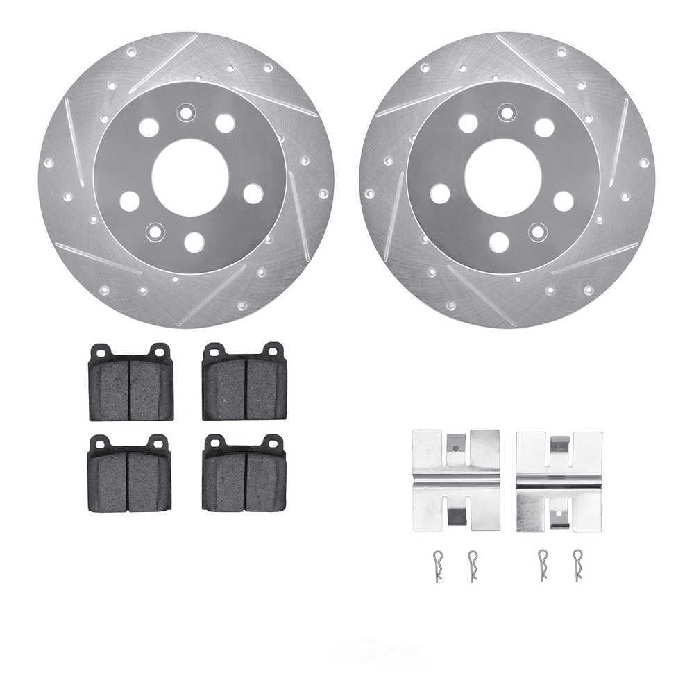 Dynamic Friction Company 7512-74084 DFC Rotors-Drilled and Slotted-Silver with 5000 Advanced Brake