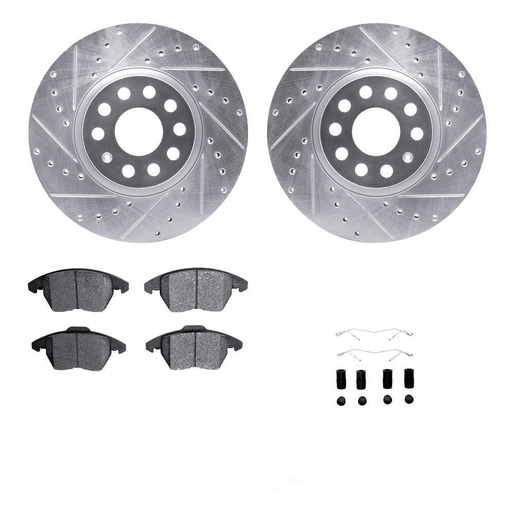 Dynamic Friction Company 7512-74102 DFC Rotors-Drilled and Slotted-Silver with 5000 Advanced Brake