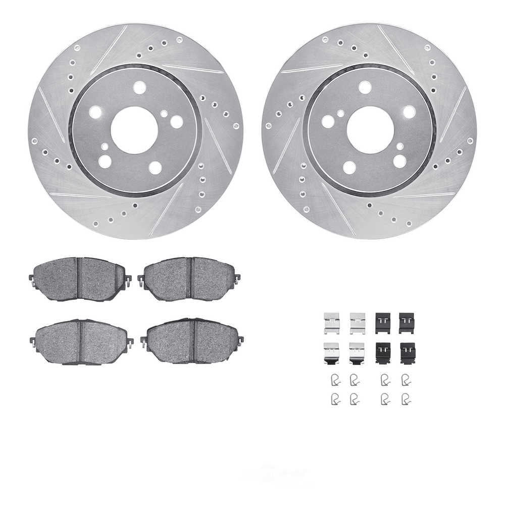 Dynamic Friction Company 7512-76183 DFC Rotors-Drilled and Slotted-Silver with 5000 Advanced Brake