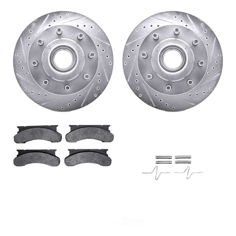 Dynamic Friction Company 7512-99299 DFC Rotors-Drilled and Slotted-Silver with 5000 Advanced Brake