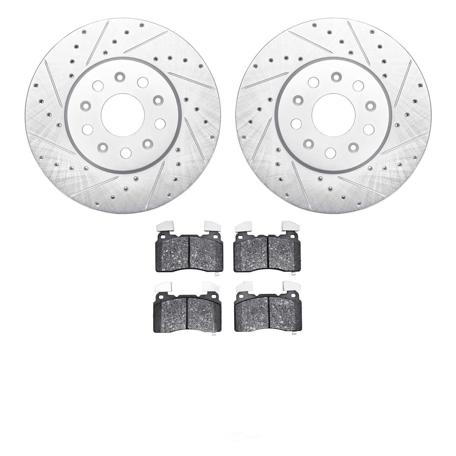 Dynamic Friction Company 7602-46020 DFC Rotors-Drilled and Slotted-Silver with EURO 5000 Ceramic