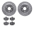 thumbnail image 1 of Dynamic Friction Company Front Brake Rotors-Drilled and Slotted-Silver with 5000 Euro Ceramic Brake Pads 7602-63053, 1 of 3