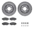 thumbnail image 1 of Dynamic Friction Company Front Brake Rotors-Drilled and Slotted-Silver with 5000 Euro Ceramic Brake Pads includes Hardware 7612-11000, 1 of 3