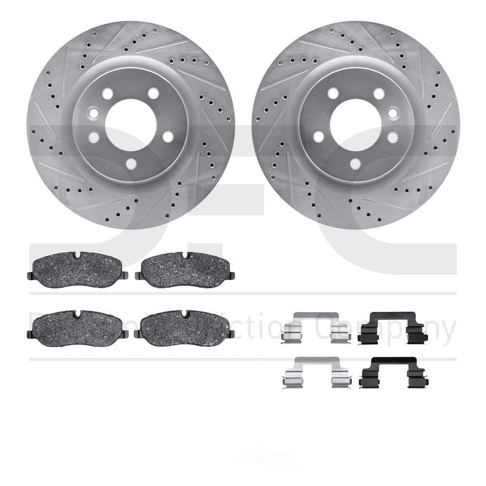 Dynamic Friction Company 7612-11005 DFC Rotors-Drilled and Slotted-Silver with EURO 5000 Ceramic