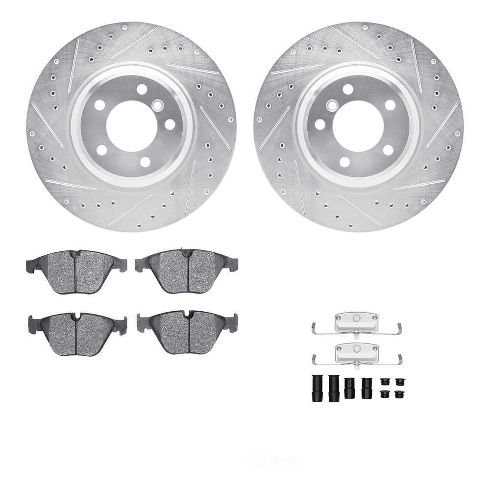 Dynamic Friction Company 7612-31072 DFC Rotors-Drilled and Slotted-Silver with EURO 5000 Ceramic