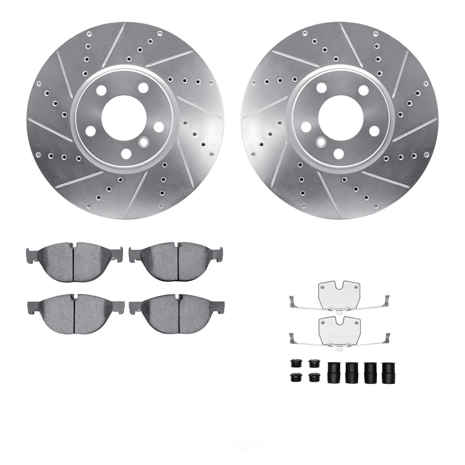 Dynamic Friction Company 7612-31084 DFC Rotors-Drilled and Slotted-Silver with EURO 5000 Ceramic
