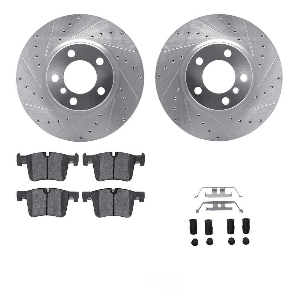 Dynamic Friction Company 7612-31100 DFC Rotors-Drilled and Slotted-Silver with EURO 5000 Ceramic