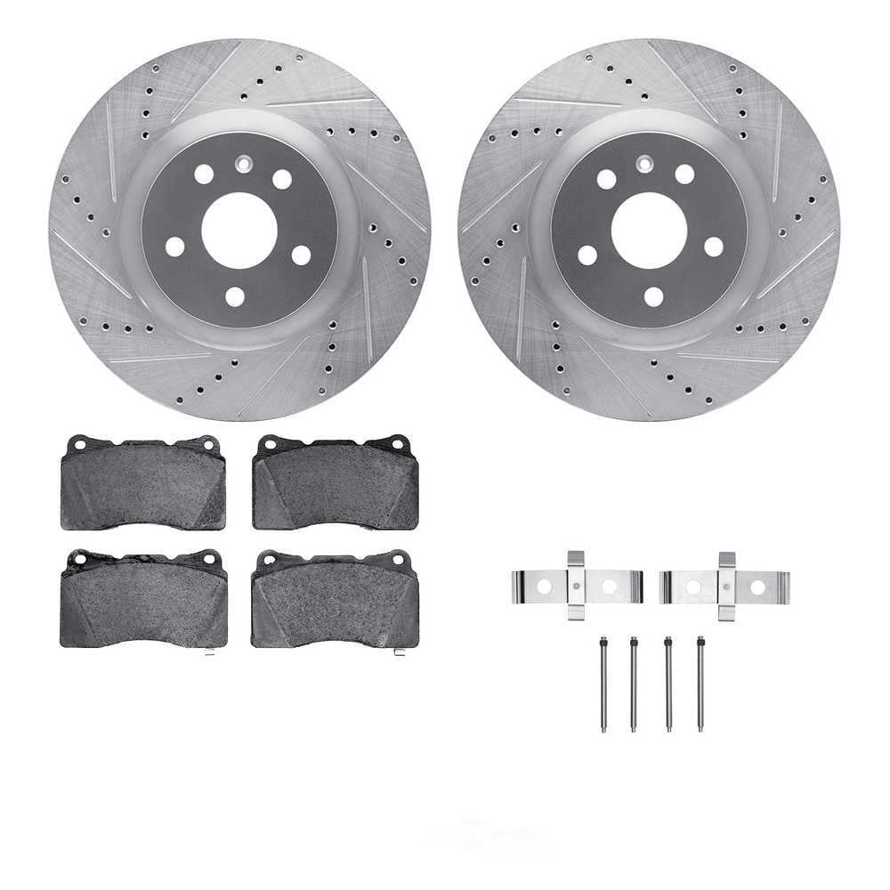 Dynamic Friction Company 7612-45006 DFC Rotors-Drilled and Slotted-Silver with EURO 5000 Ceramic