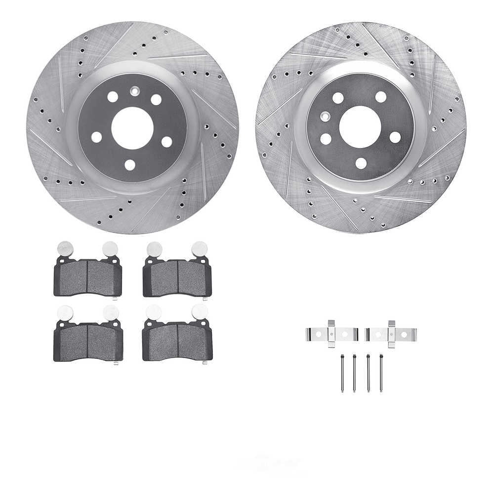 Dynamic Friction Company 7612-45007 DFC Rotors-Drilled and Slotted-Silver with EURO 5000 Ceramic