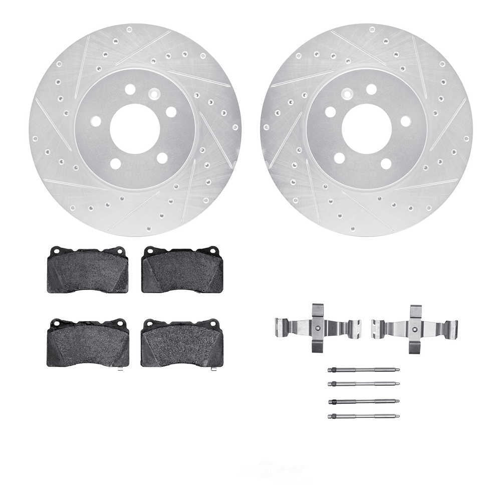 Dynamic Friction Company 7612-46017 DFC Rotors-Drilled and Slotted-Silver with EURO 5000 Ceramic