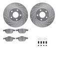 thumbnail image 1 of Dynamic Friction Company Front Brake Rotors-Drilled and Slotted-Silver with 5000 Euro Ceramic Brake Pads includes Hardware 7612-54025, 1 of 3