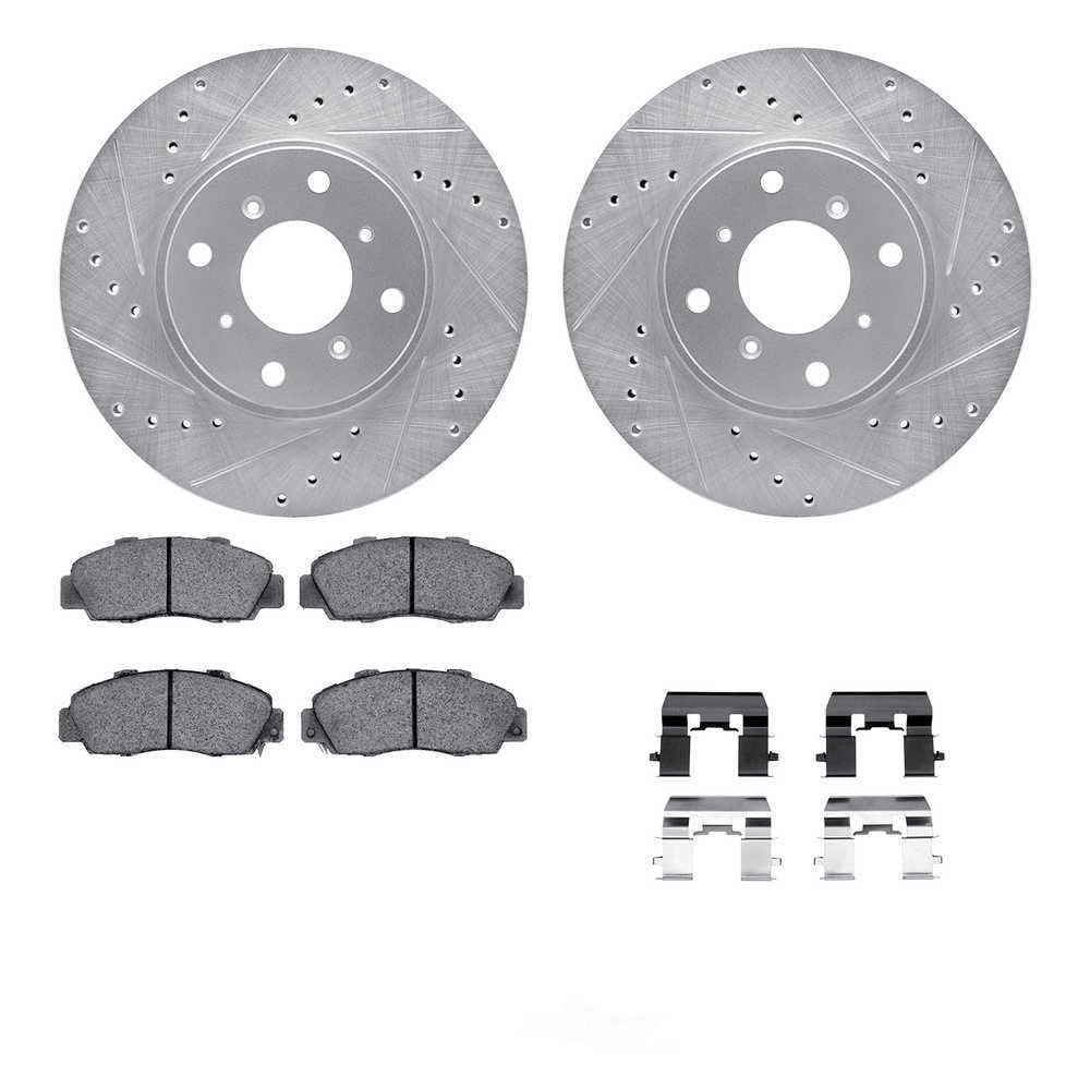 Dynamic Friction Company 7612-59001 DFC Rotors-Drilled and Slotted-Silver with EURO 5000 Ceramic