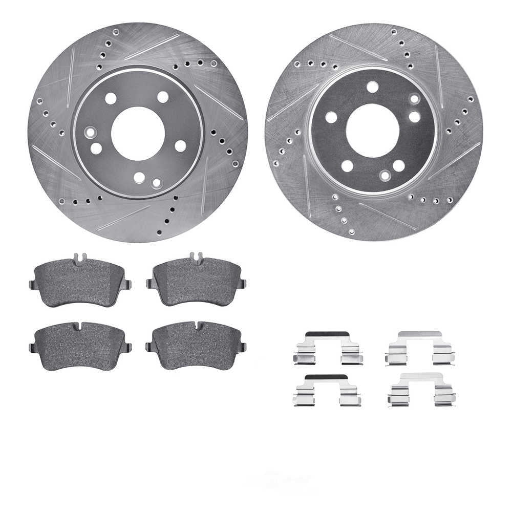 Dynamic Friction Company 7612-63059 DFC Rotors-Drilled and Slotted-Silver with EURO 5000 Ceramic