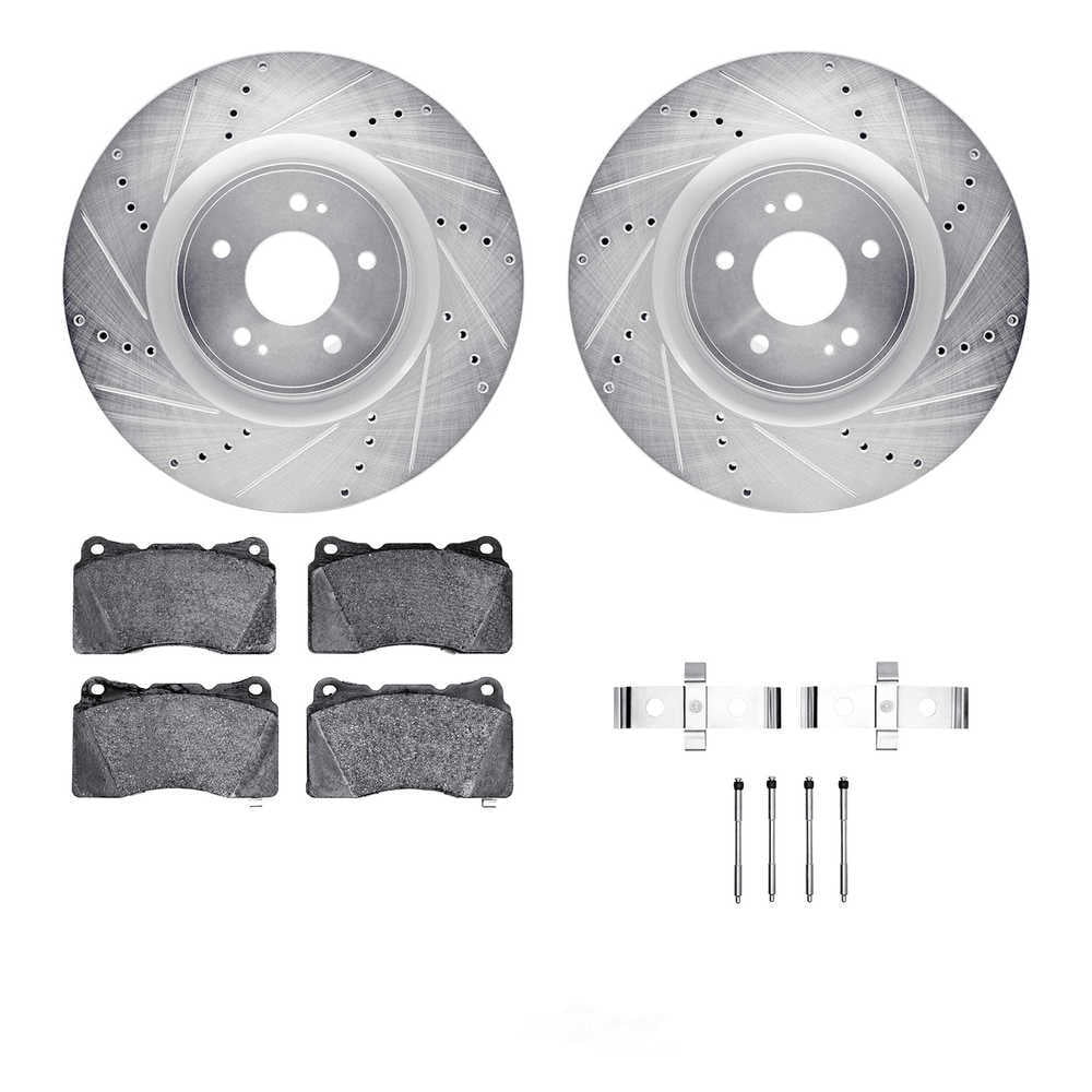 Dynamic Friction Company 7612-72003 DFC Rotors-Drilled and Slotted-Silver with EURO 5000 Ceramic