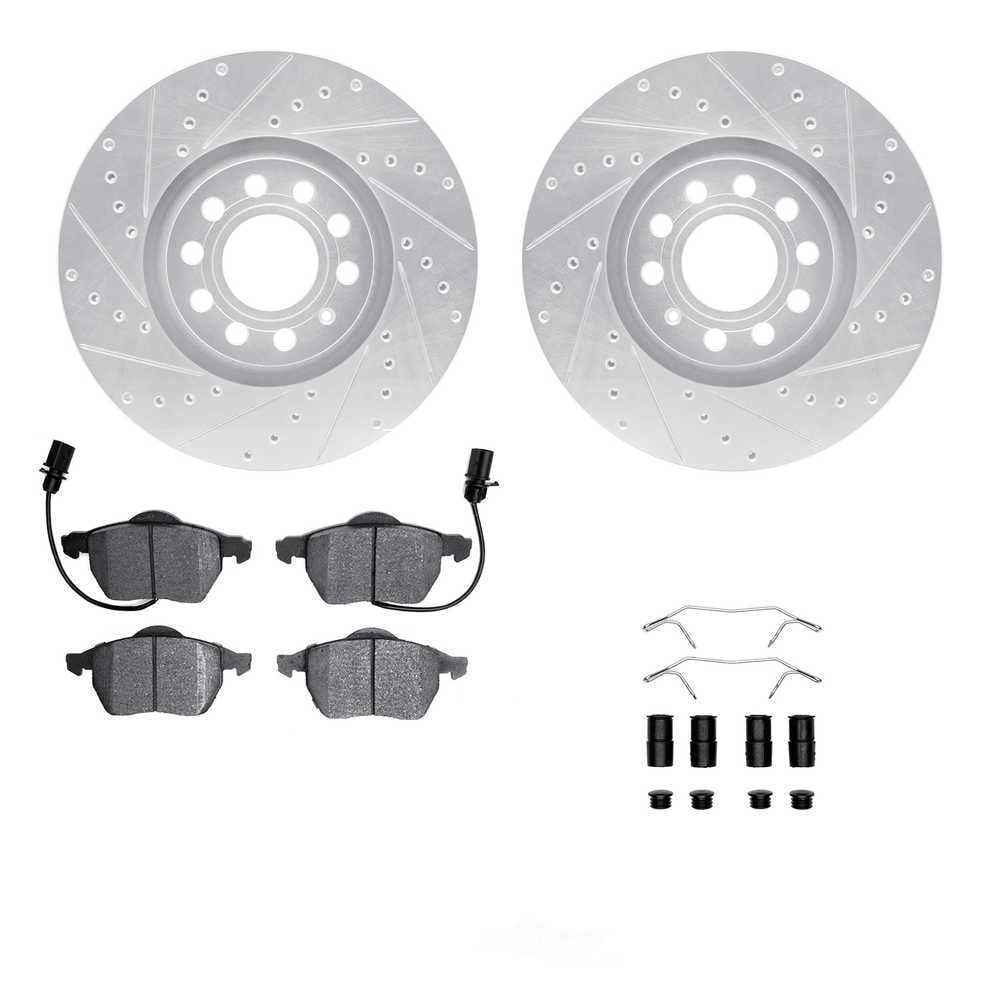 Dynamic Friction Company 7612-73041 DFC Rotors-Drilled and Slotted-Silver with EURO 5000 Ceramic