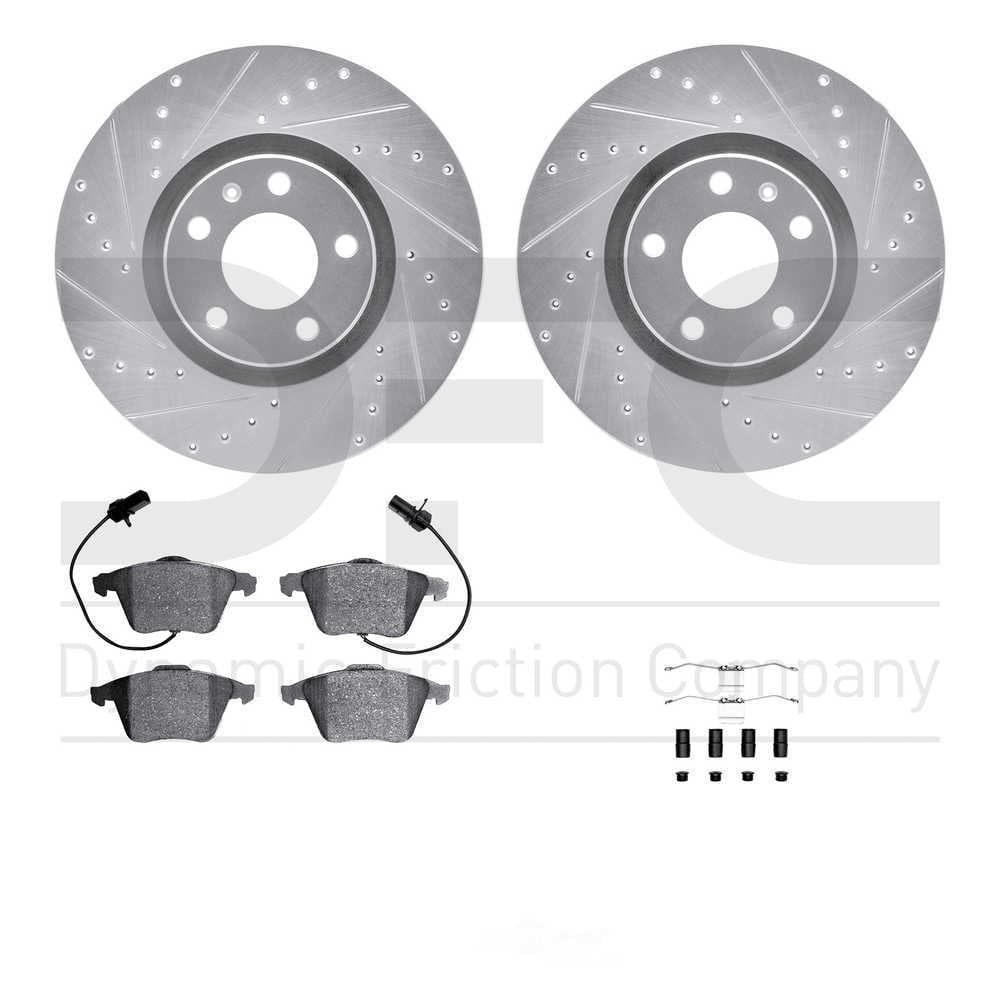 DFC 5000 Euro Ceramic Brake Pads and Hardware Kit - Archived 7612-73044 DFC Rotors-Drilled and