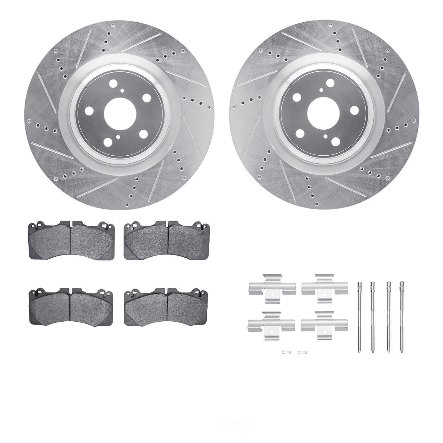 Dynamic Friction Company 7612-75008 DFC Rotors-Drilled and Slotted-Silver with EURO 5000 Ceramic