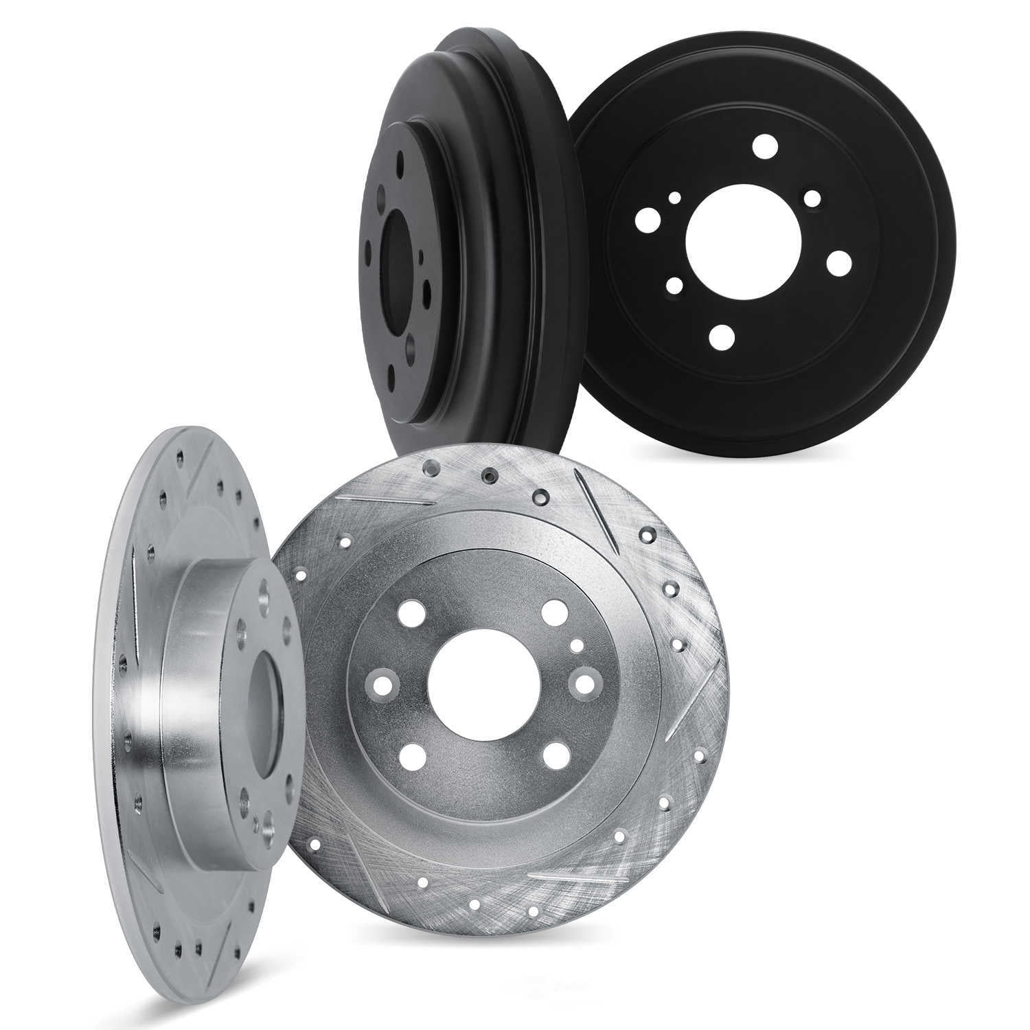 Dynamic Friction Company 7004-31020 DFC Brake Rotors and Drums - Drilled & Slotted - Silver