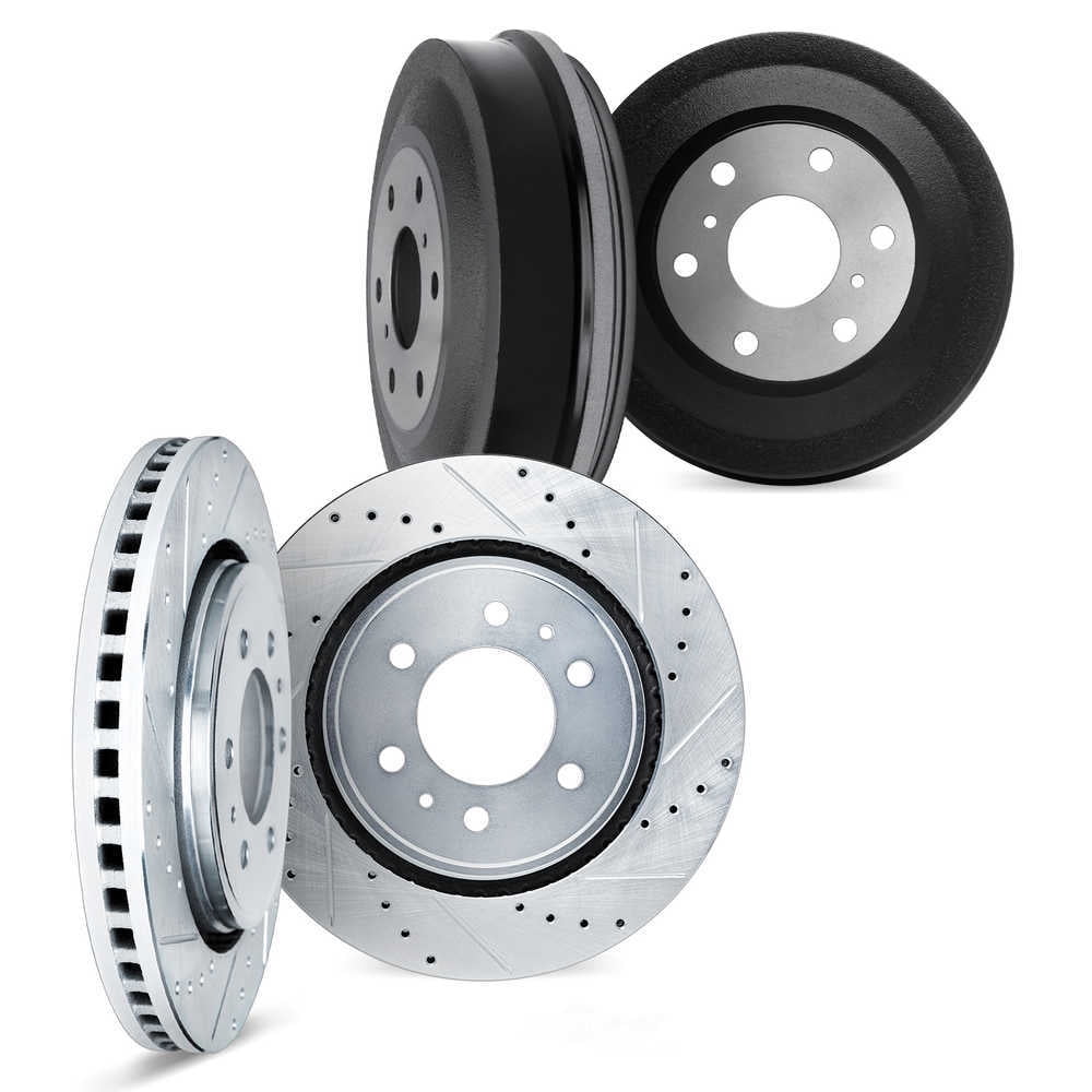 Dynamic Friction Company 7004-48098 DFC Brake Rotors and Drums - Drilled & Slotted - Silver