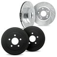 thumbnail image 1 of Dynamic Friction Company Front Brake Rotors Drilled and Slotted Silver with Brake Drums - 7004-76132, 1 of 2