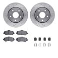 thumbnail image 1 of Dynamic Friction Company Front Brake Rotors-Drilled and Slotted-Silver with Heavy Duty Brake Pads includes Hardware 7212-40177, 1 of 3