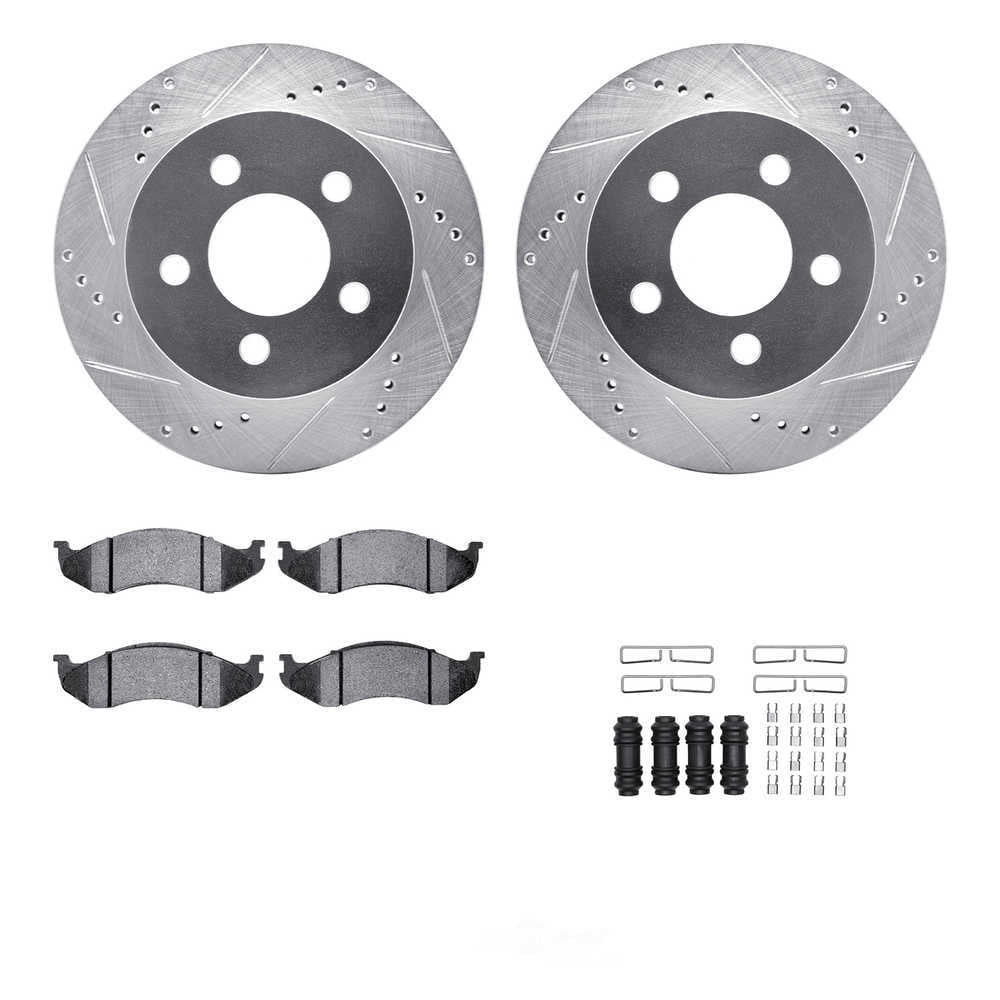 Dynamic Friction Company 7212-42098 DFC Rotors-Drilled and Slotted-Silver with Heavy Duty Brake