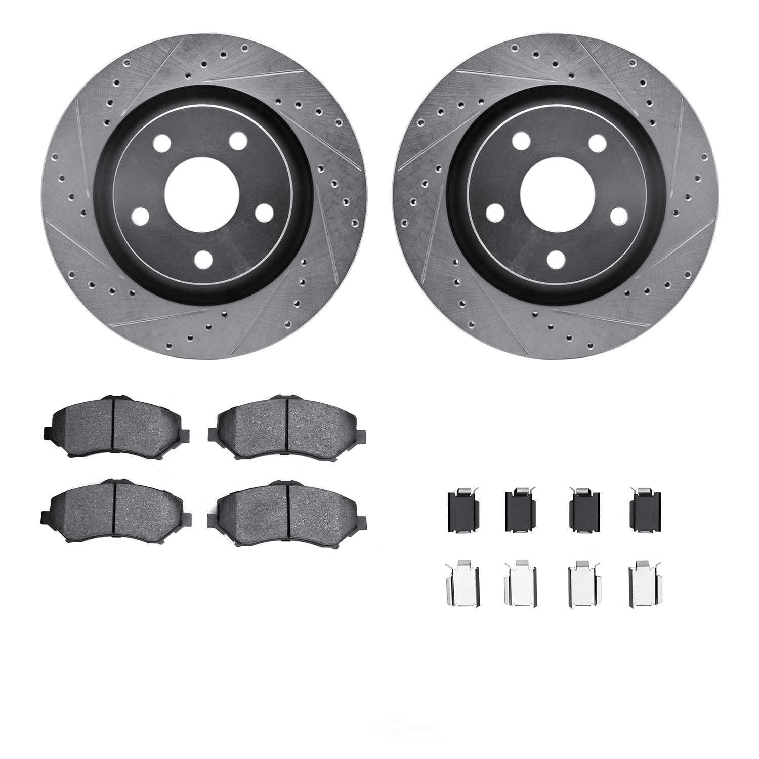 Dynamic Friction Company 7212-42109 DFC Rotors-Drilled and Slotted-Silver with Heavy Duty Brake