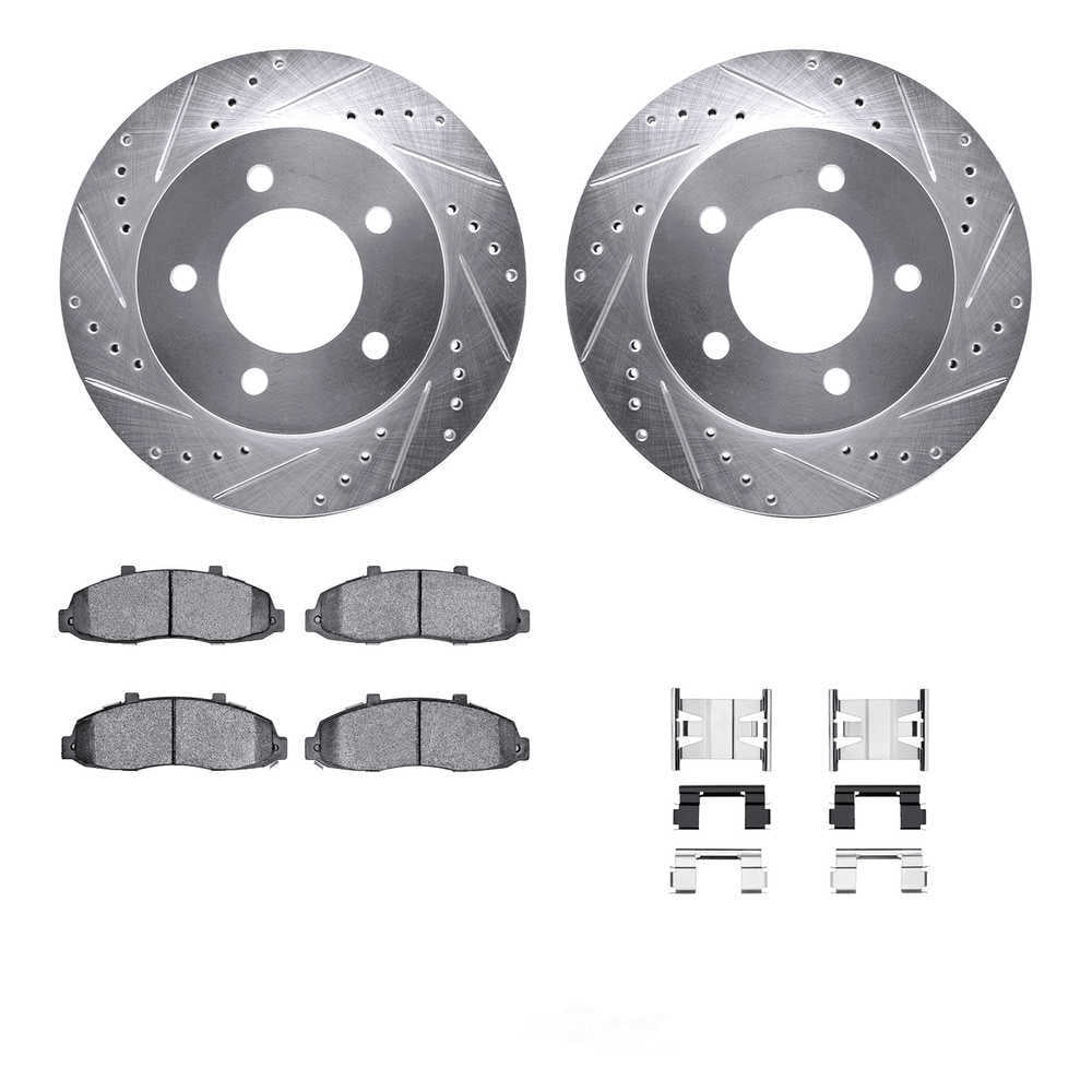 Dynamic Friction Company 7212-99134 DFC Rotors-Drilled and Slotted-Silver with Heavy Duty Brake