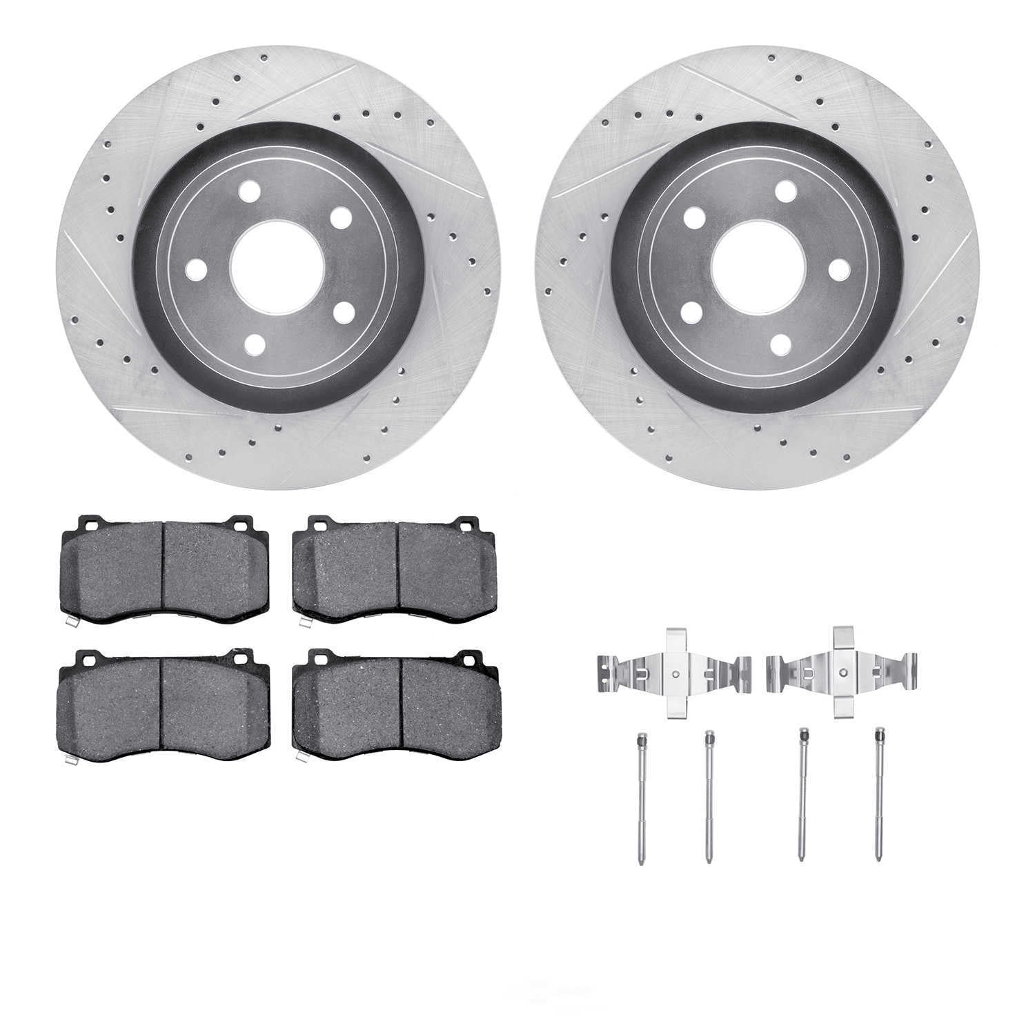 Dynamic Friction Company 7412-42003 DFC Rotors-Drilled and Slotted-Silver with Ultimate Duty