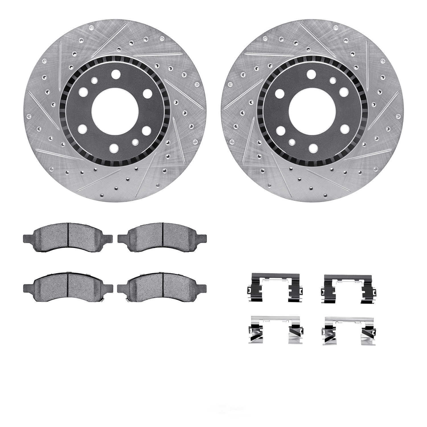 Dynamic Friction Company 7412-48031 DFC Rotors-Drilled and Slotted-Silver with Ultimate Duty