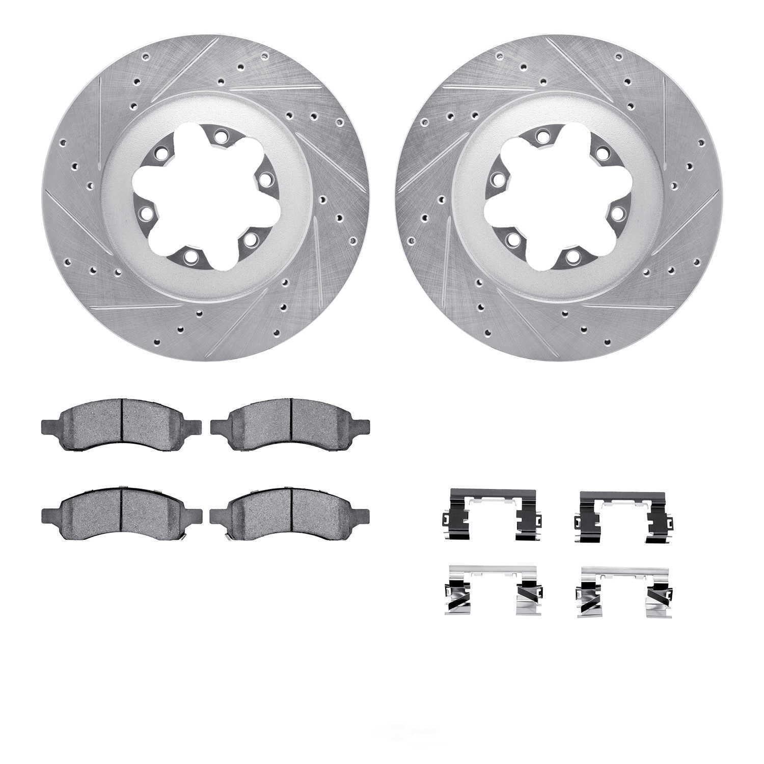 Dynamic Friction Company 7412-48042 DFC Rotors-Drilled and Slotted-Silver with Ultimate Duty