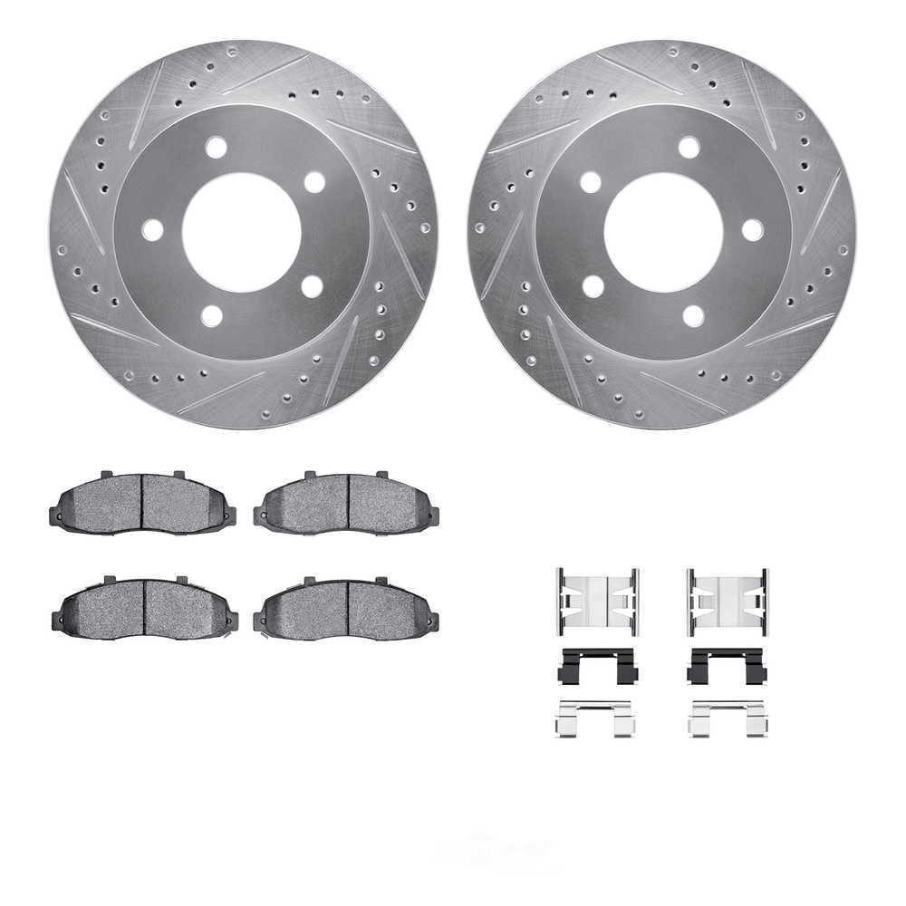 Dynamic Friction Company 7412-54035 DFC Rotors-Drilled and Slotted-Silver with Ultimate Duty