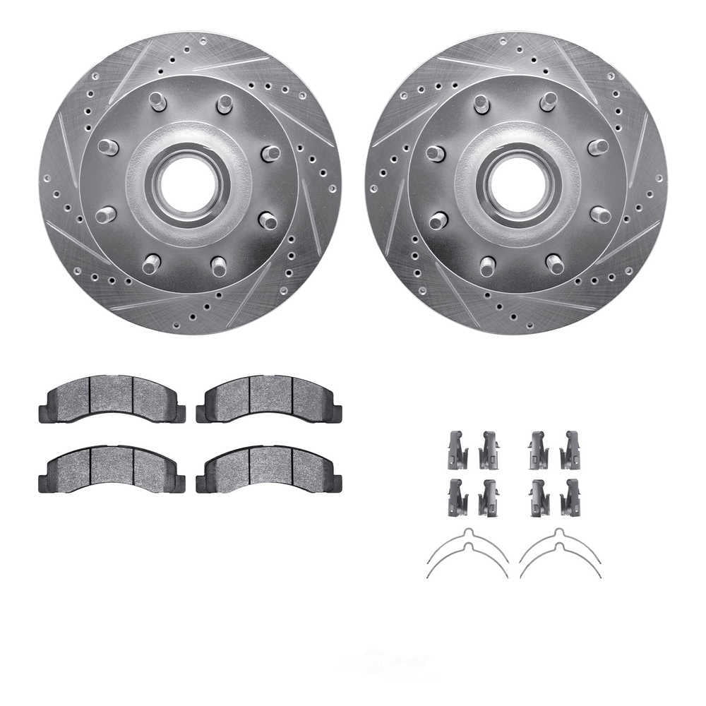 Dynamic Friction Company 7412-54050 DFC Rotors-Drilled and Slotted-Silver with Ultimate Duty