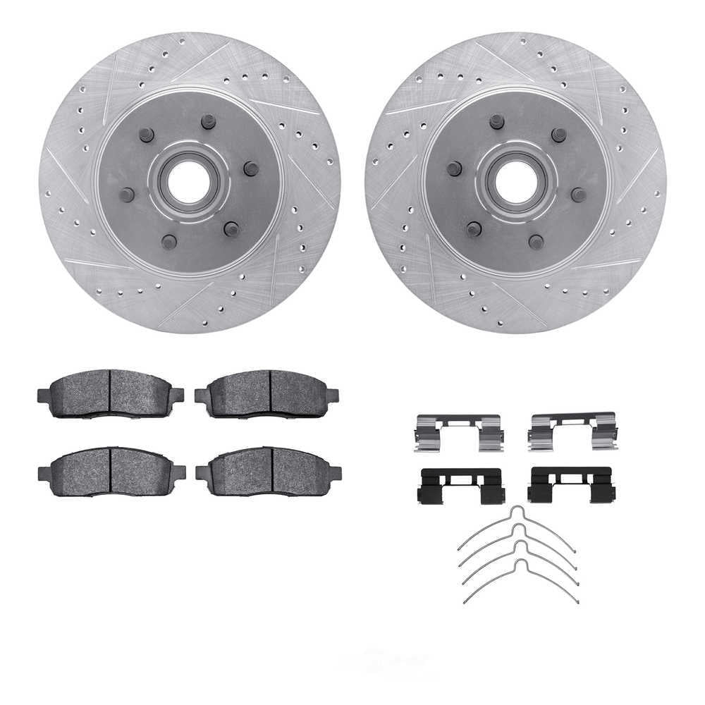 Dynamic Friction Company 7412-54071 DFC Rotors-Drilled and Slotted-Silver with Ultimate Duty