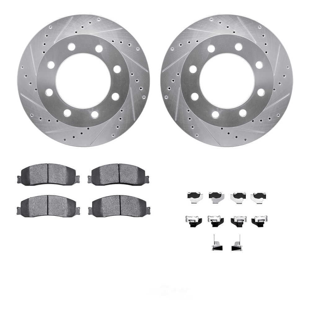 Dynamic Friction Company 7412-54082 DFC Rotors-Drilled and Slotted-Silver with Ultimate Duty