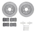 thumbnail image 1 of Dynamic Friction Company Front Brake Rotors Drilled and Slotted Silver with Ultimate Duty Performance Brake Pads includes Hardware - 7412-56002, 1 of 3
