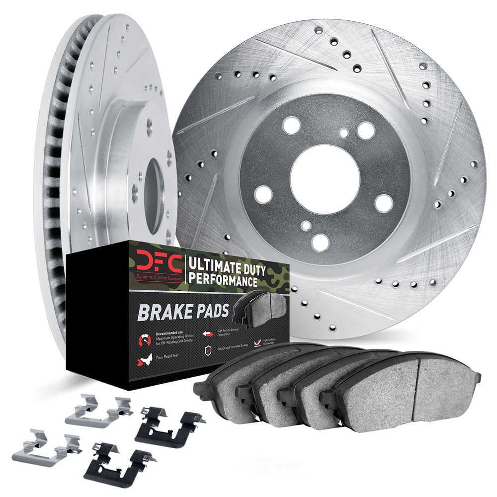 Dynamic Friction Company 7412-56002 DFC Rotors-Drilled and Slotted-Silver with Ultimate Duty