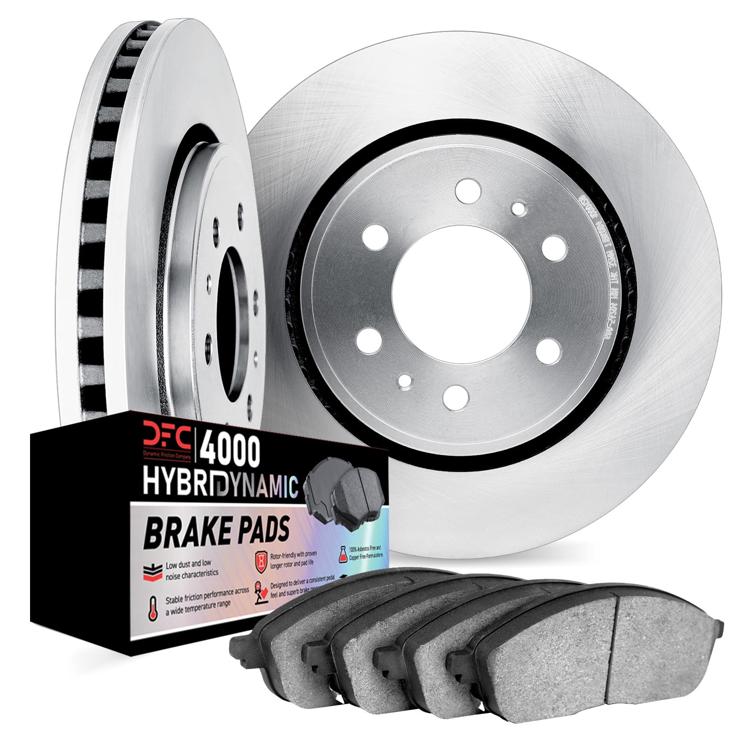 Dynamic Friction Company Front Brake Rotors Kit | 4000 HybriDynamic Brake Pads 6802-40069