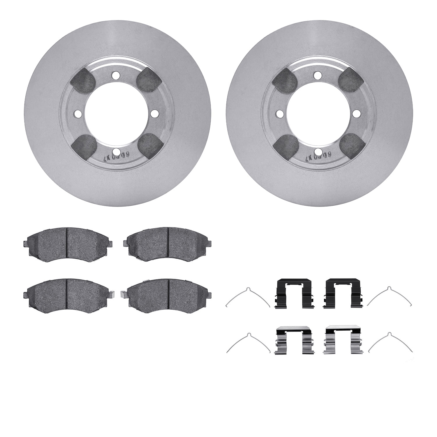 Dynamic Friction Company Front Brake Rotors with 5000 Advanced Brake Pads includes Hardware 6512-03146