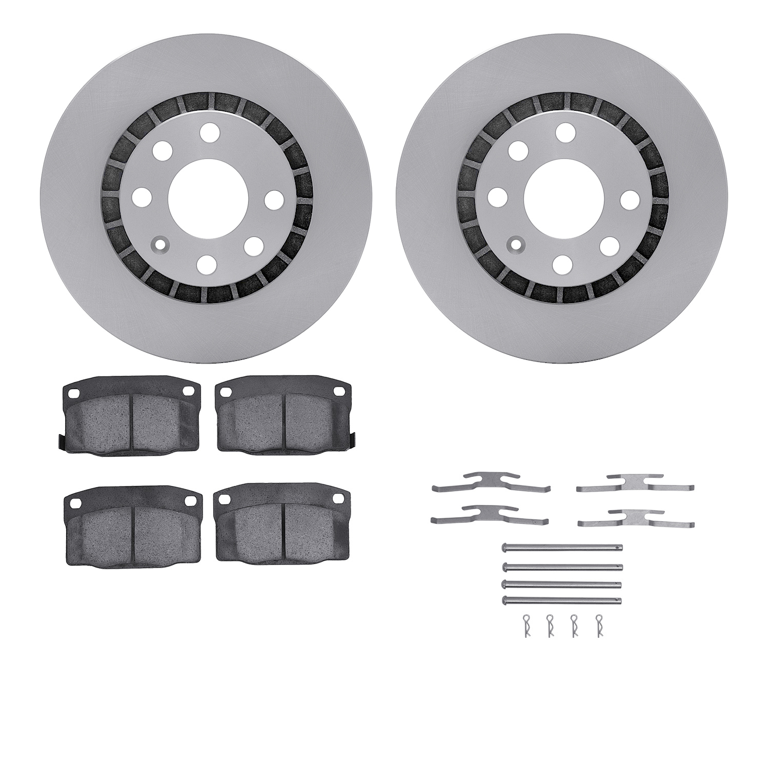 Dynamic Friction Company Front Brake Rotors with 5000 Advanced Brake Pads includes Hardware 6512-18001