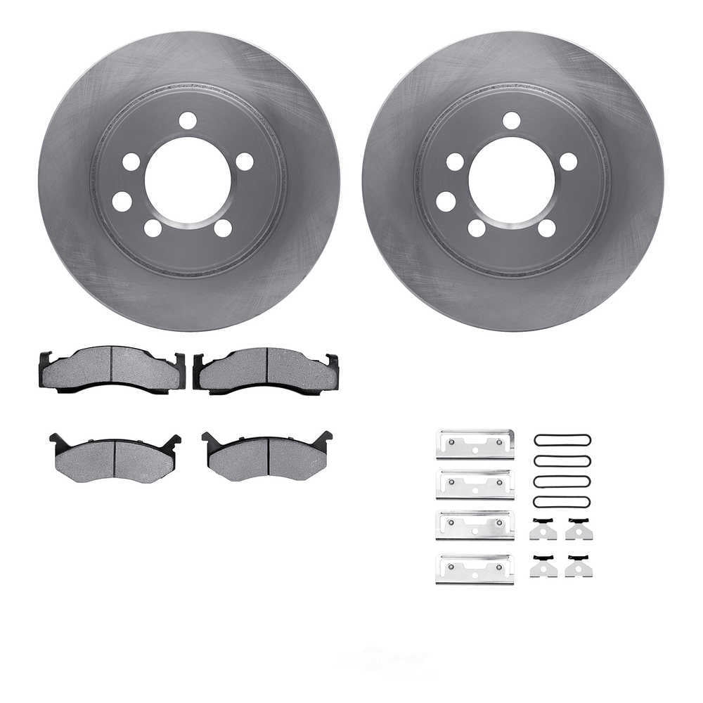 DFC 5000 Euro Ceramic Brake Pads and Hardware Kit - Archived 6512-40309 DFC Rotors with 5000