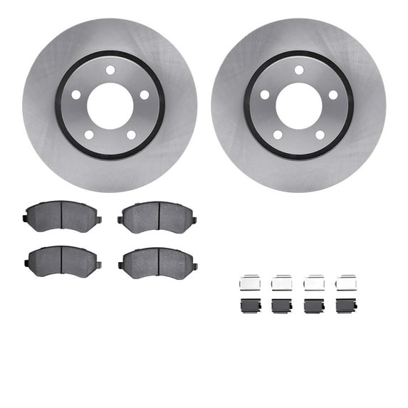 Dynamic Friction Company Front Brake Rotors with 5000 Advanced Brake Pads includes Hardware 6512-40411