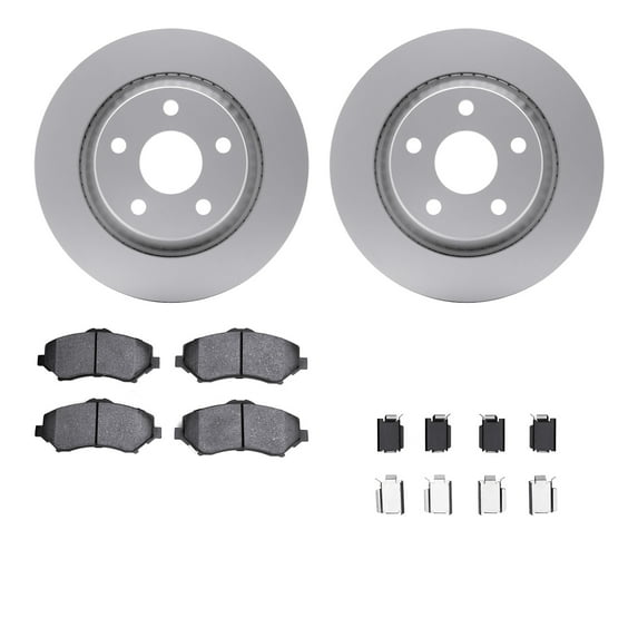 Dynamic Friction Company Front Brake Rotors with 5000 Advanced Brake Pads includes Hardware 6512-42220