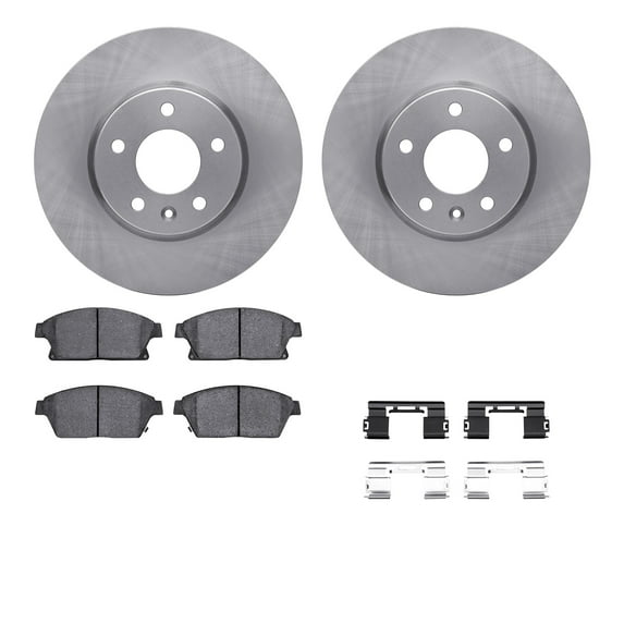Dynamic Friction Company Front Brake Rotors with 5000 Advanced Brake Pads includes Hardware 6512-45172
